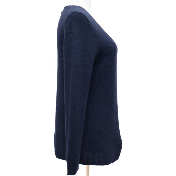 41 Hawthorn Navy Blue 100% Cashmere V-Neck Sweater Size Small - Picture 4 of 9